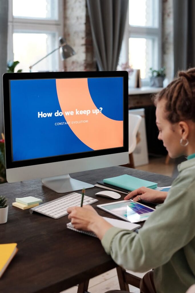 Woman in front of the Computer